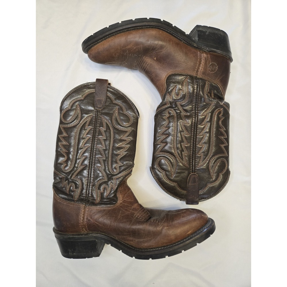 Double H Boots Mens 8D Brown Leather Western Cowboy AeroGlide 7 Oil Resist Work